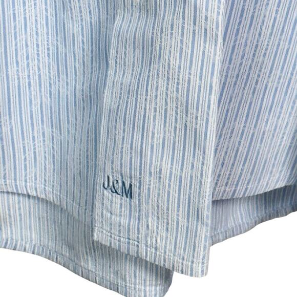 JOHNSON & MURPHY Tailored Fit Long Sleeve Floral Striped Button Down Shirt Sz L - Picture 5 of 13